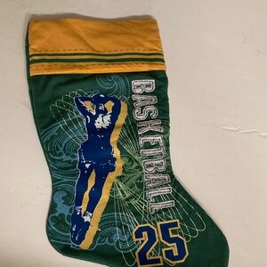 Slam Dunk Basketball Green and Yellow Basketball Stocking